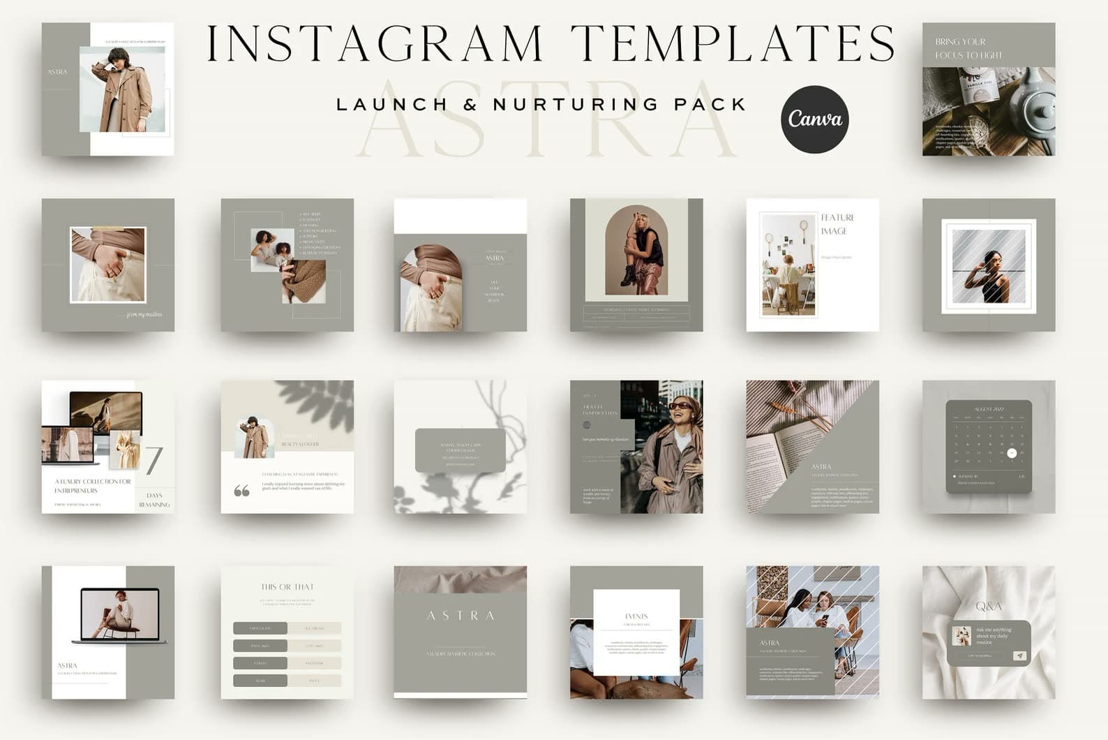 ASTRA Luxury Instagram Templates for Canva, preview 1