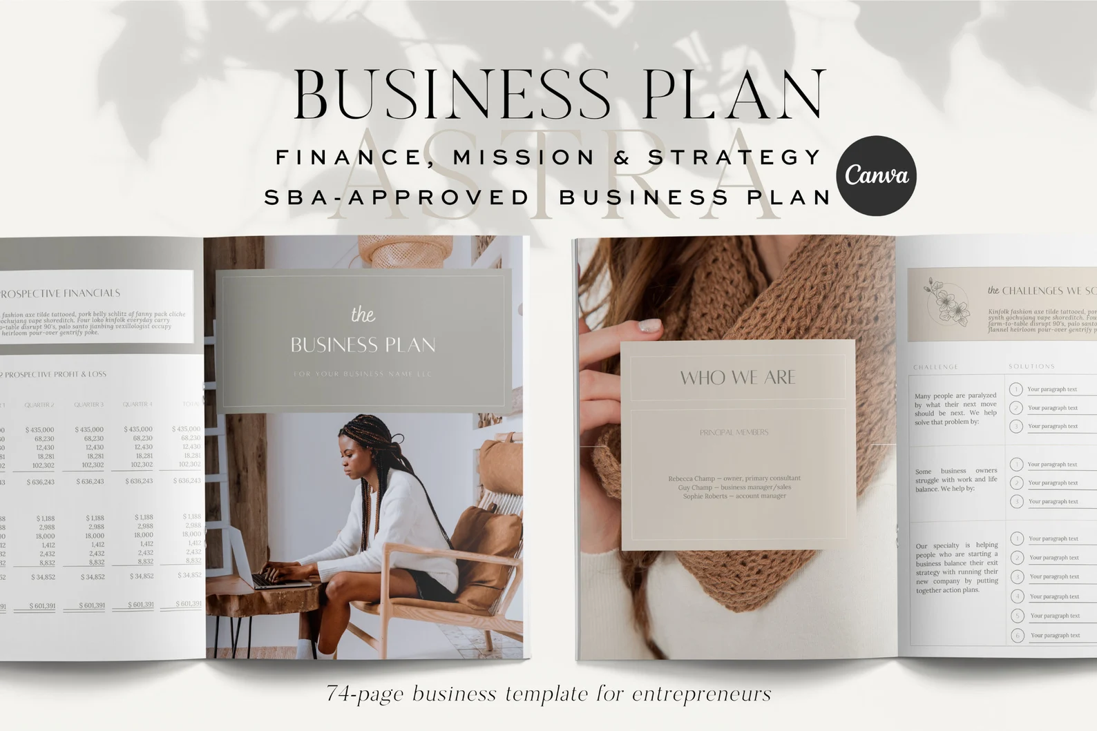 ASTRA Business Plan Canva Template